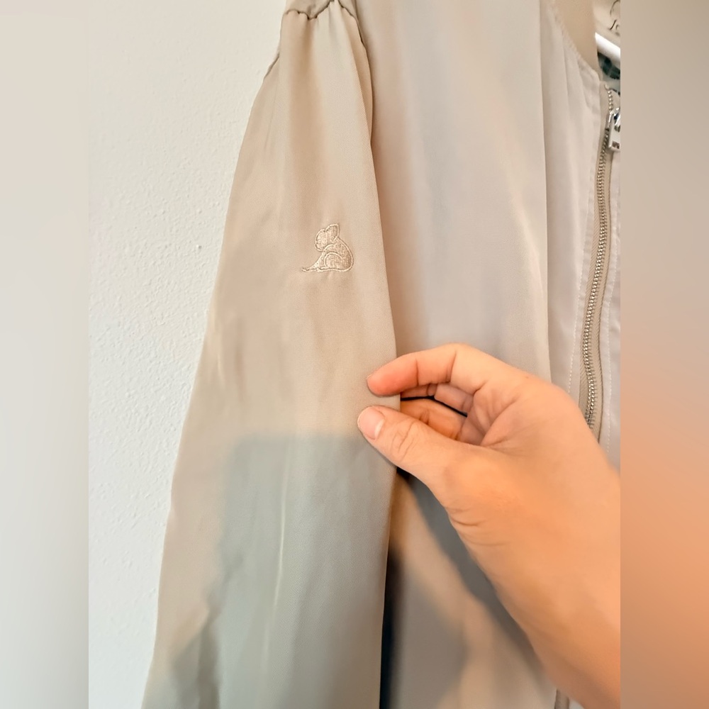 ✨ Kuwalla Tee Neutral Tan Beige Full Zip Bomber Jacket Utility Pocket Size L 🧥❤️ - Picture 13 of 16